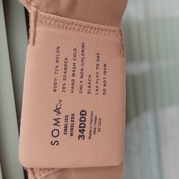 Soma Enbliss Wireless Sz 34 DDD Color Is Warm Amber - Picture 4 of 9